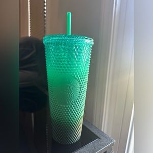 New Starbucks Green gradient Ombre studded studs drinking cup never used